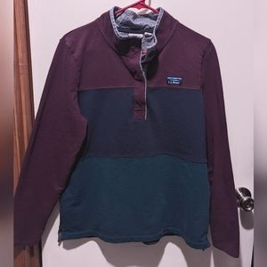 LL Bean color block rugby shirt